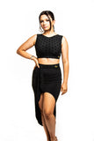 Polkadot Mesh Dani Skirt With Integrated Belt