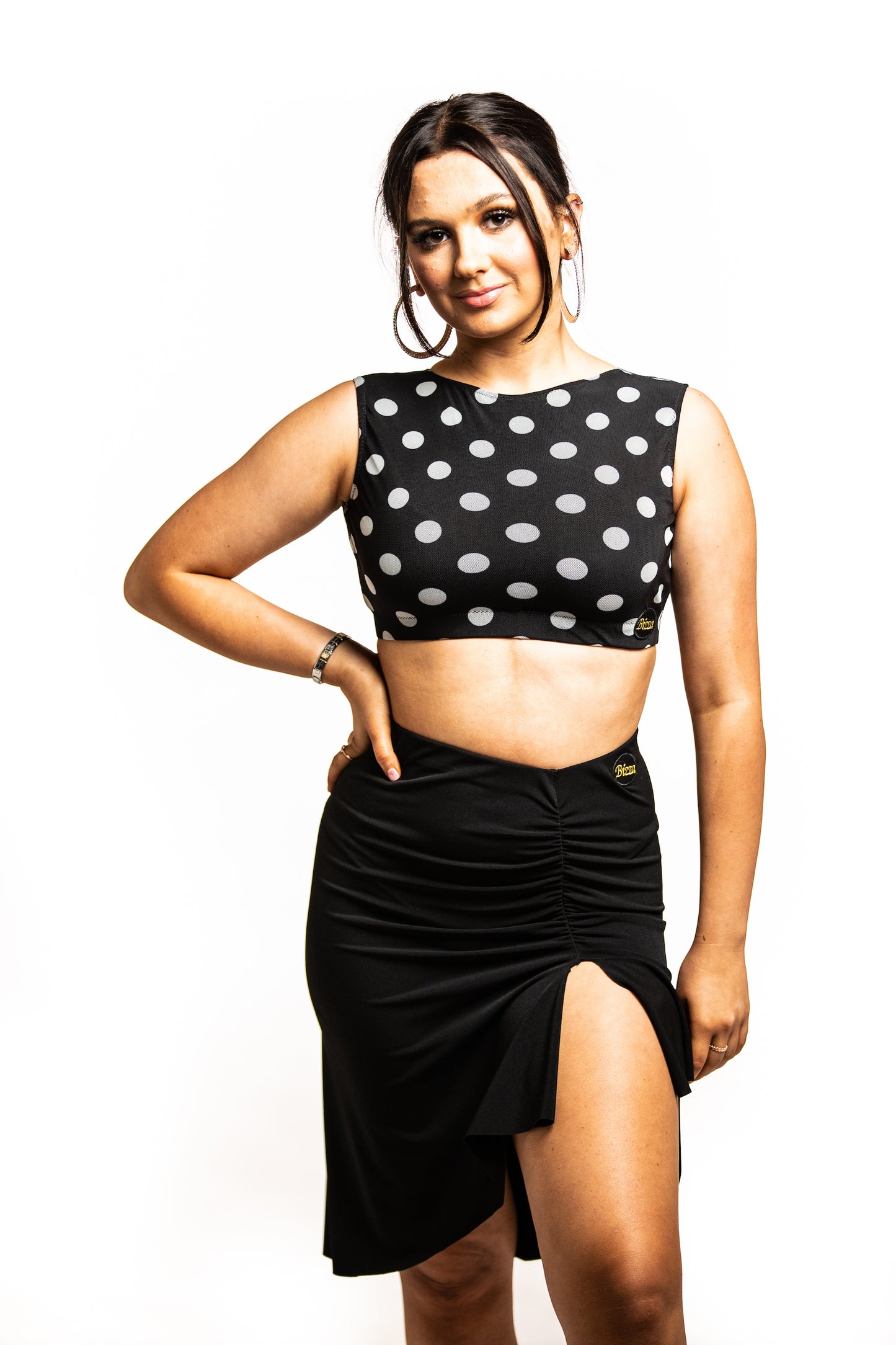 Polkadot Mesh Crop Top