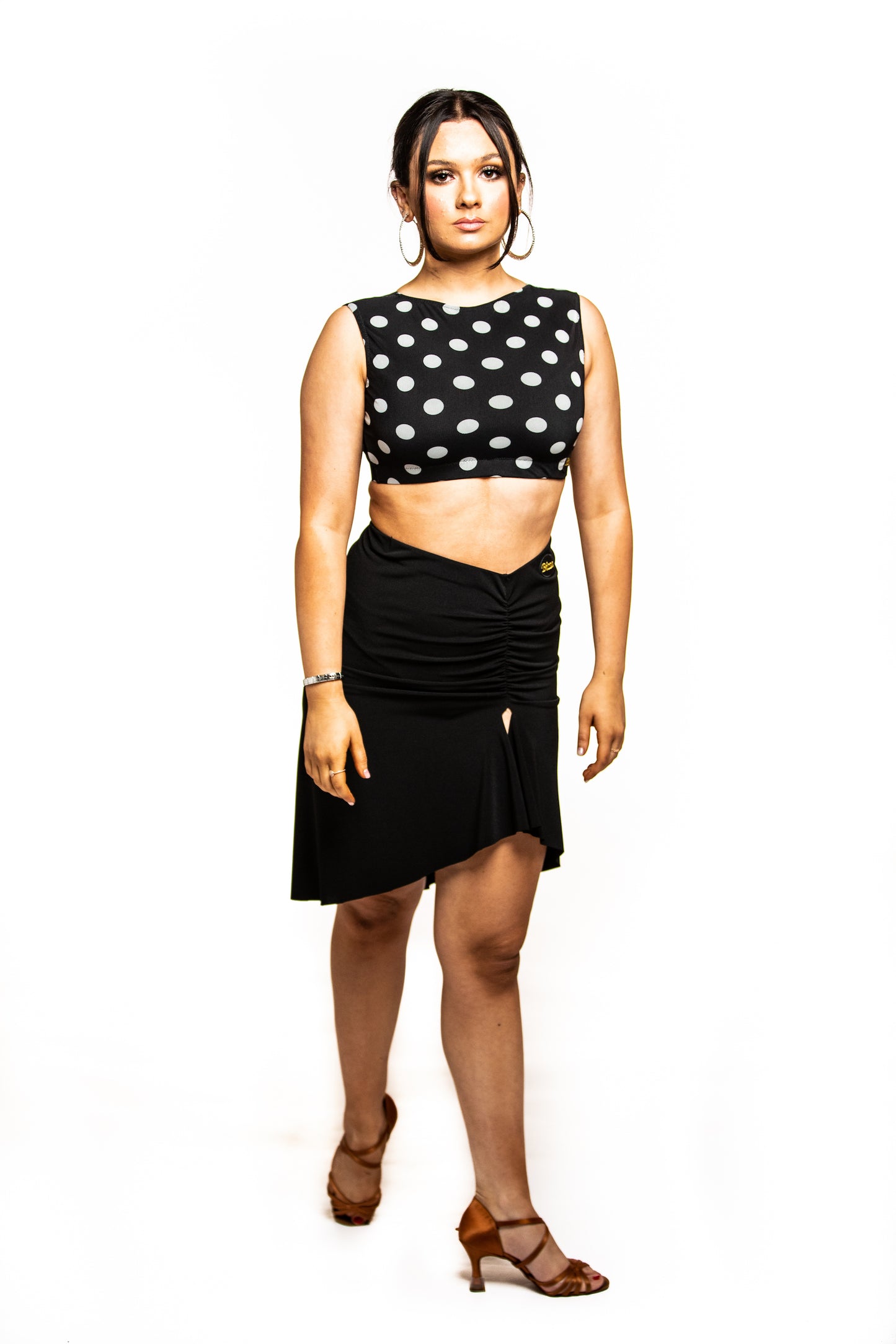 Polkadot Mesh Crop Top