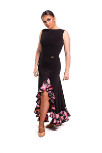 Ballroom Skirt with Summer Floral Frill