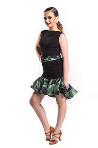 Camouflage Print Drop Waisted Ruched Skirt