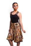 Tiger Print Panelled Skirt with splits.