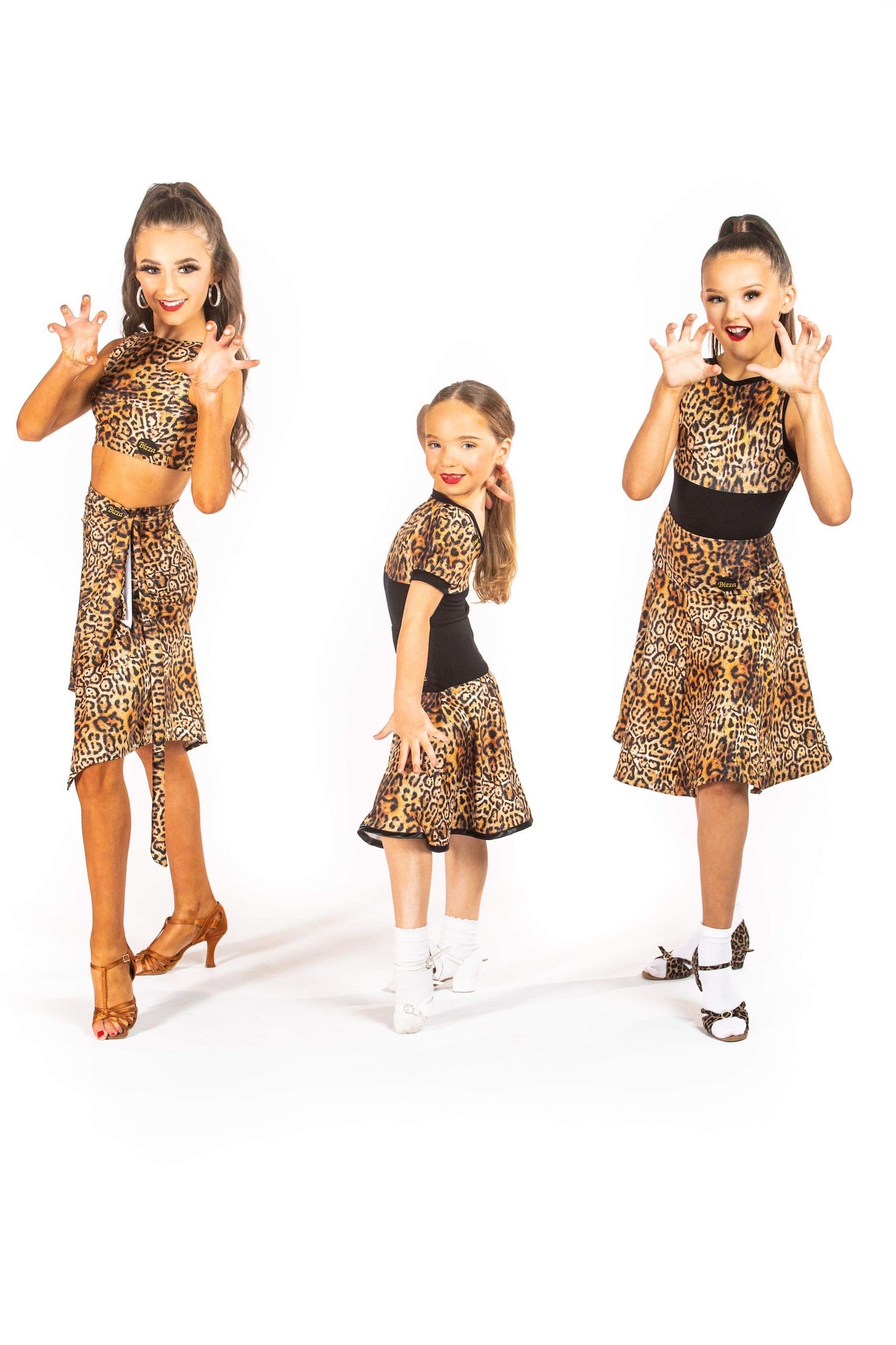 Leopard drop waisted ballroom skirt