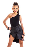 Leatherette Centre Ruched Skirt