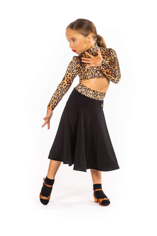 Drop Waisted Black Ballroom Skirt