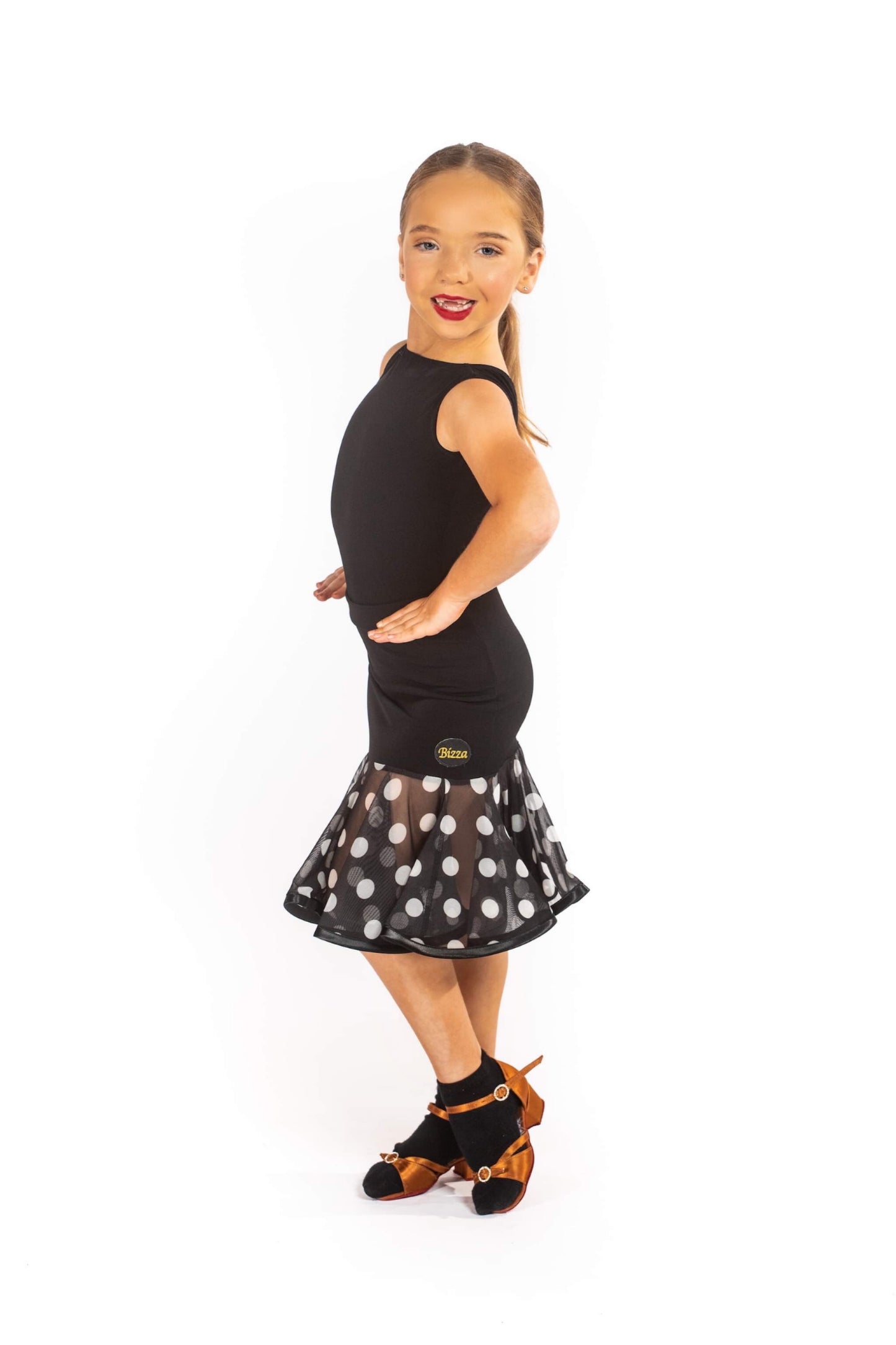 Polkadot Mesh Drop Waisted Skirt