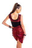 Red Glitz Centre Ruched Skirt