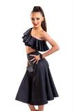 Leatherette Frill Crop Top