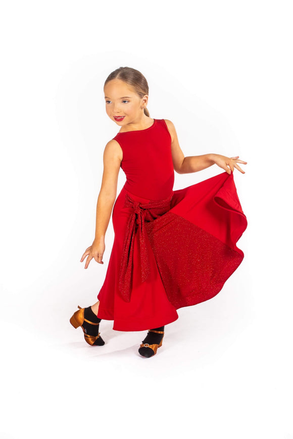Red Sparkle Ballroom Skirt