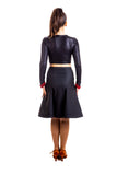 Leatherette Panelled Latin Skirt