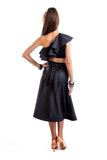 Leatherette Ballroom Skirt with Integrated Belt